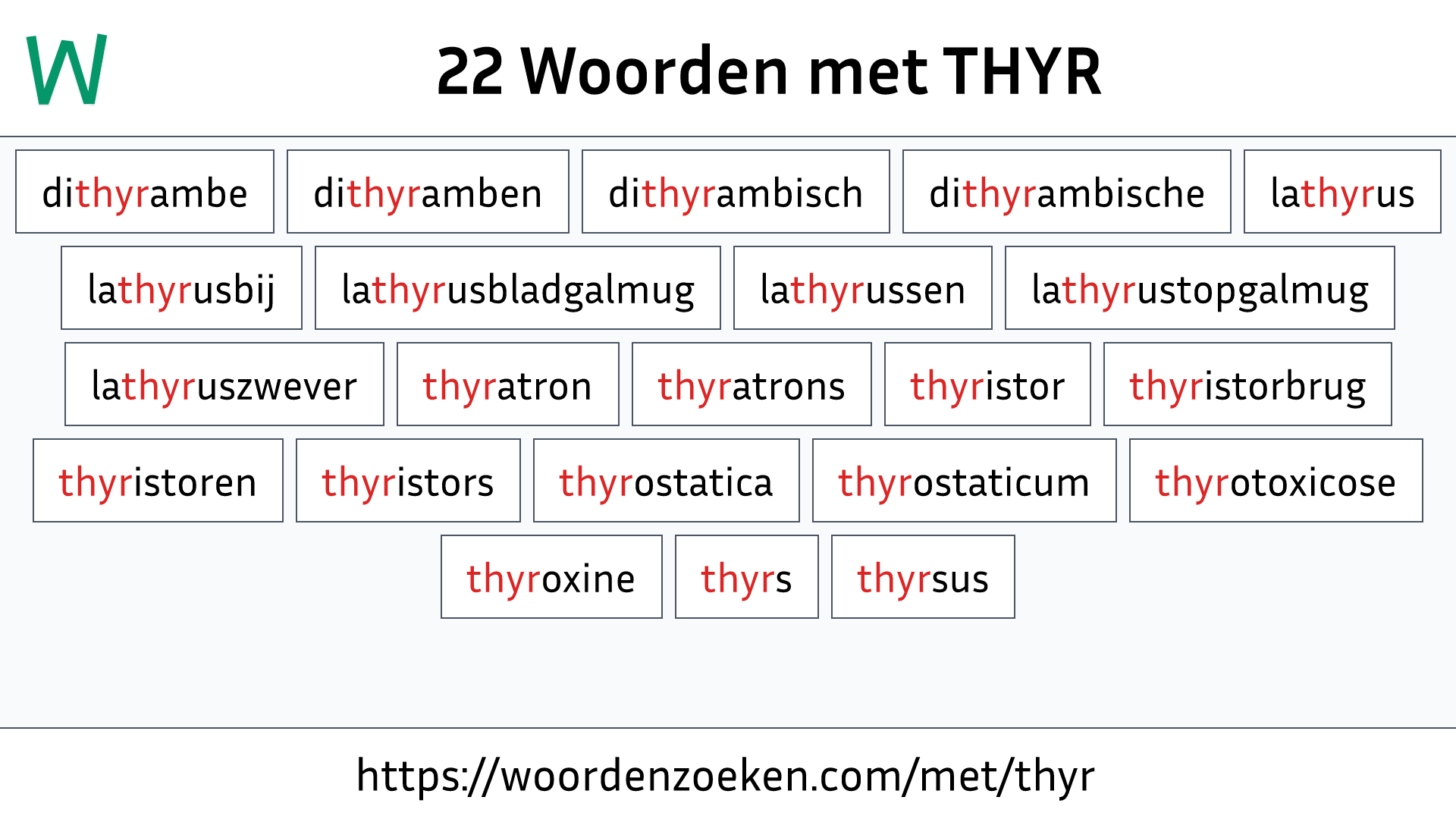 Woorden met THYR