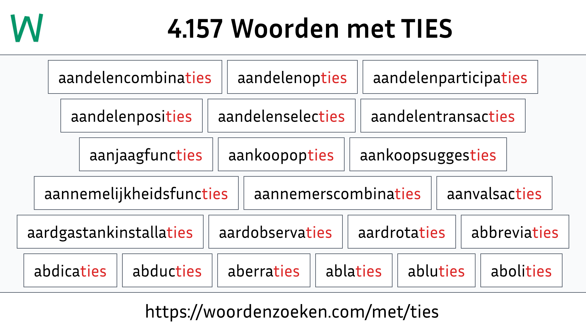 Woorden met TIES