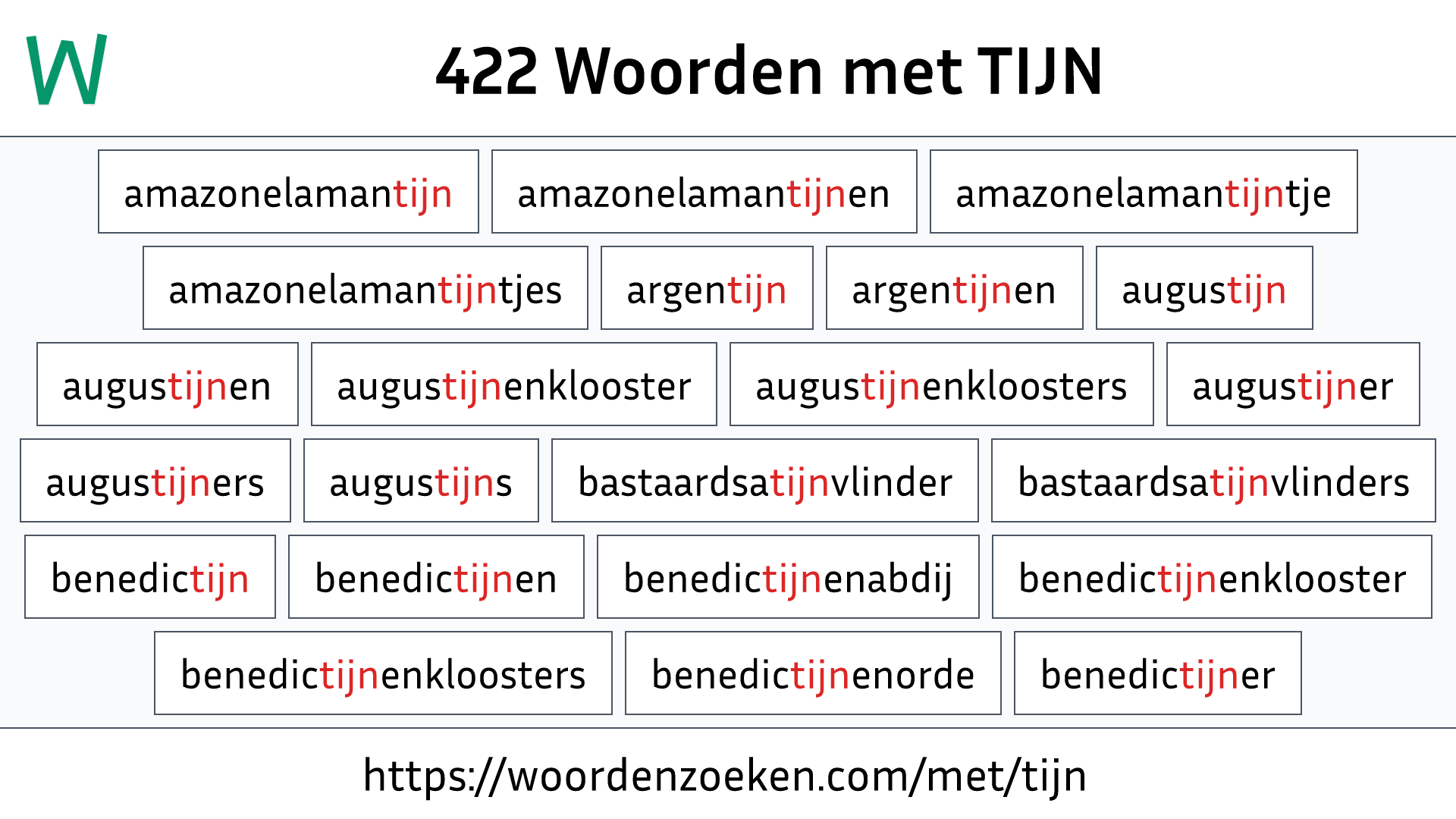 Woorden met TIJN