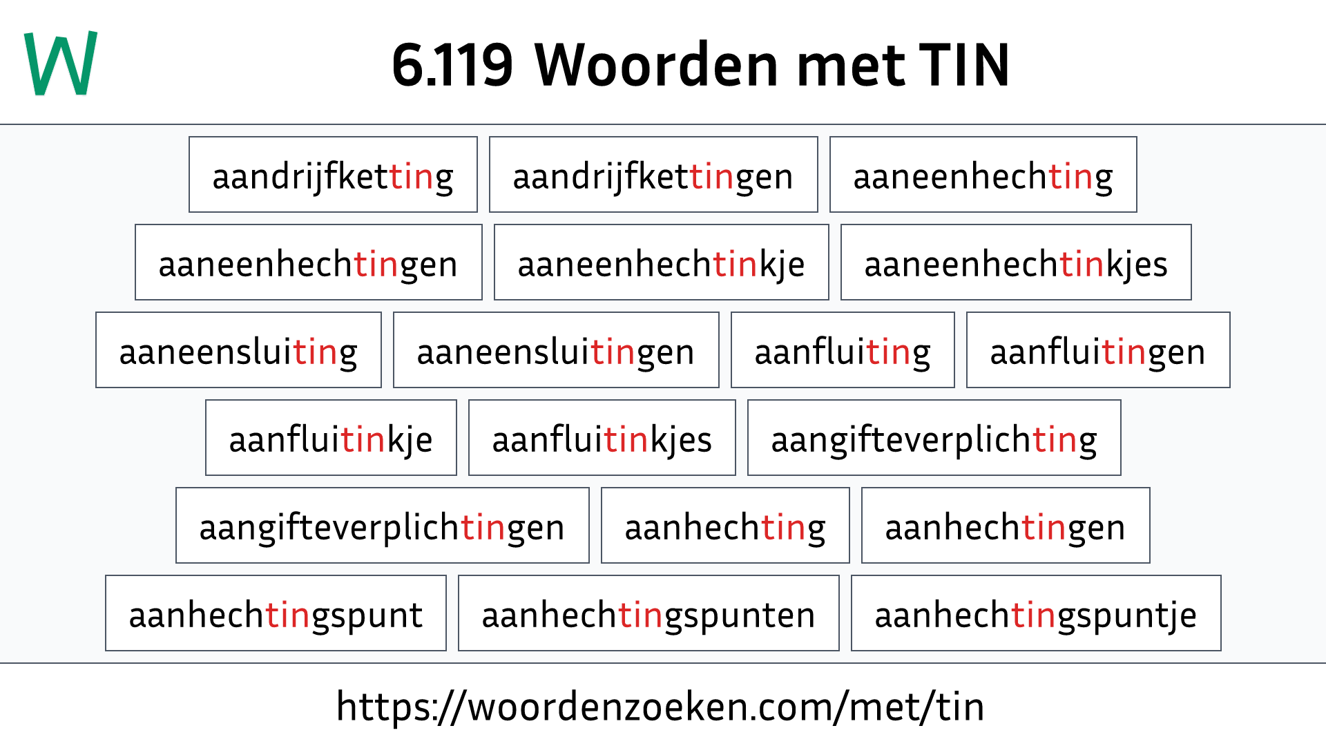 Woorden met TIN