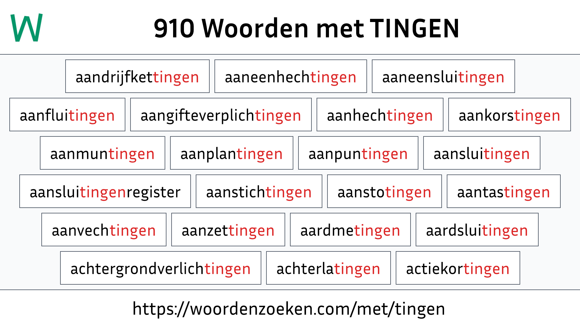 Woorden met TINGEN