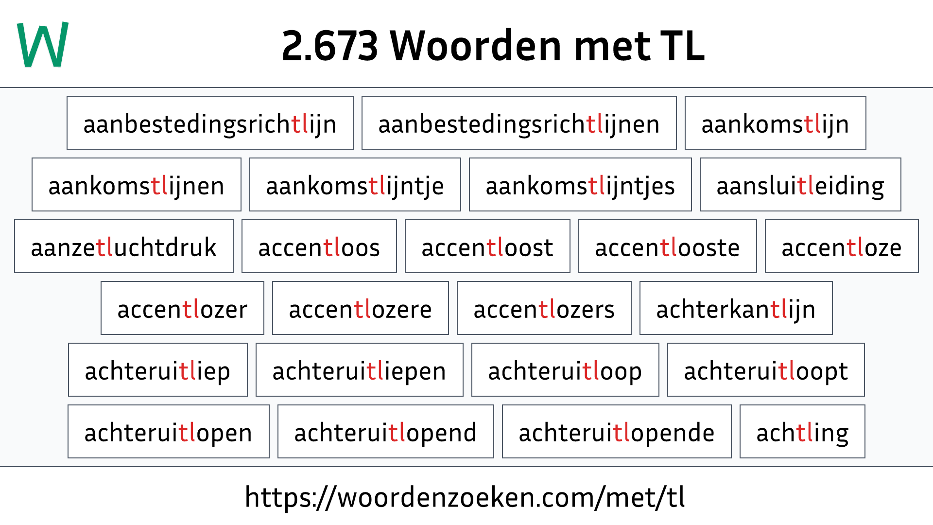 Woorden met TL
