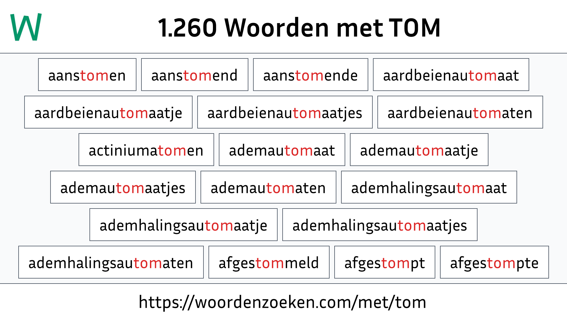 Woorden met TOM