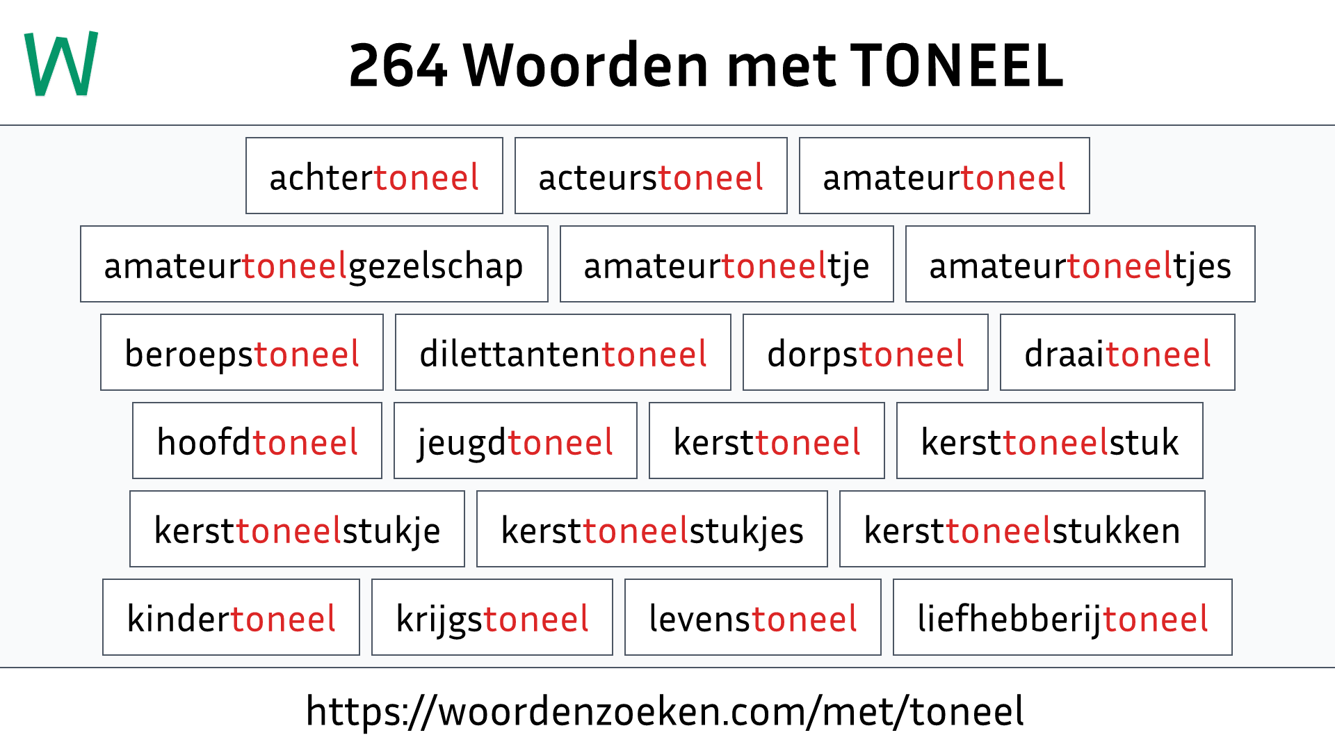 Woorden met TONEEL