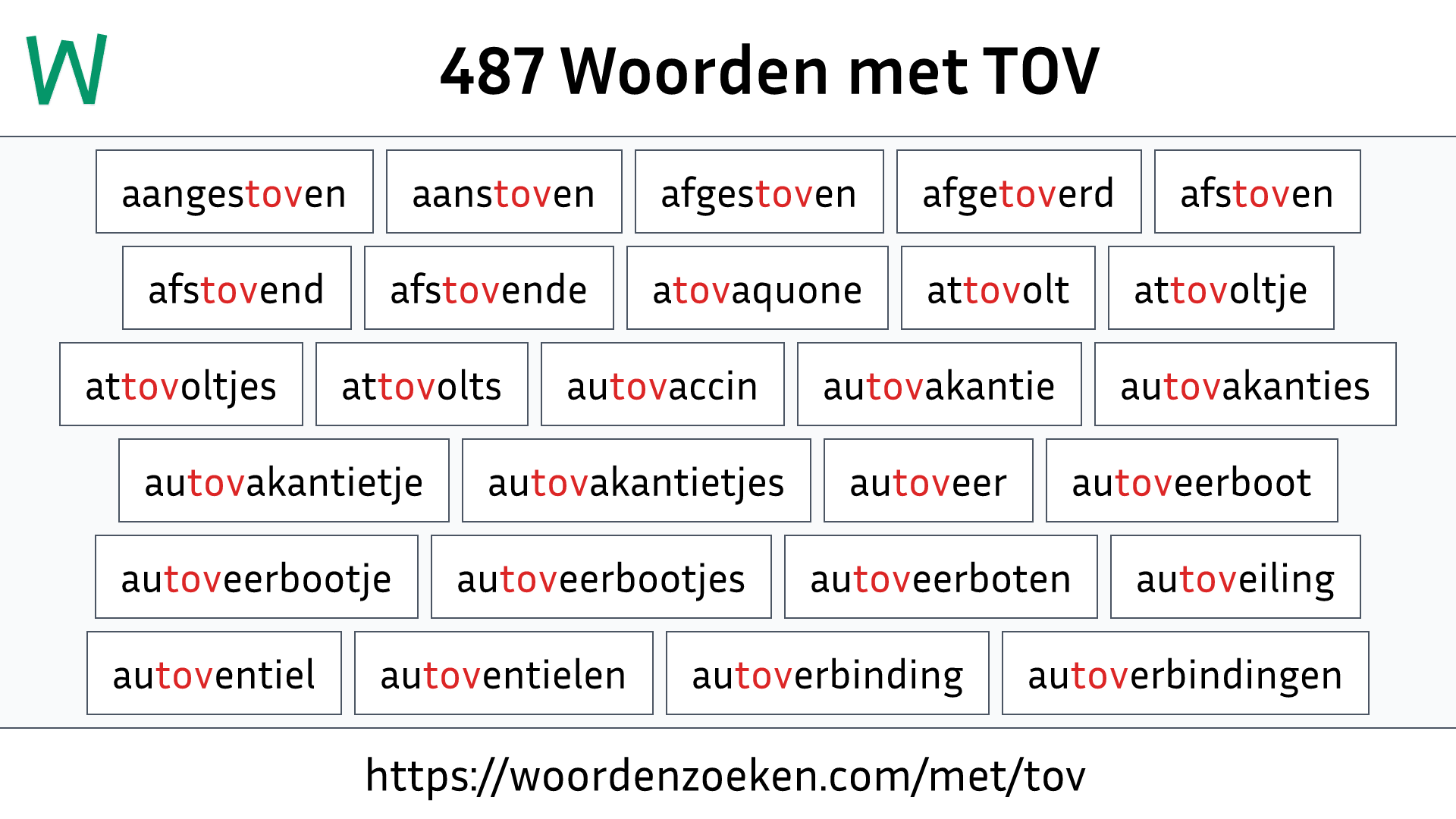 Woorden met TOV