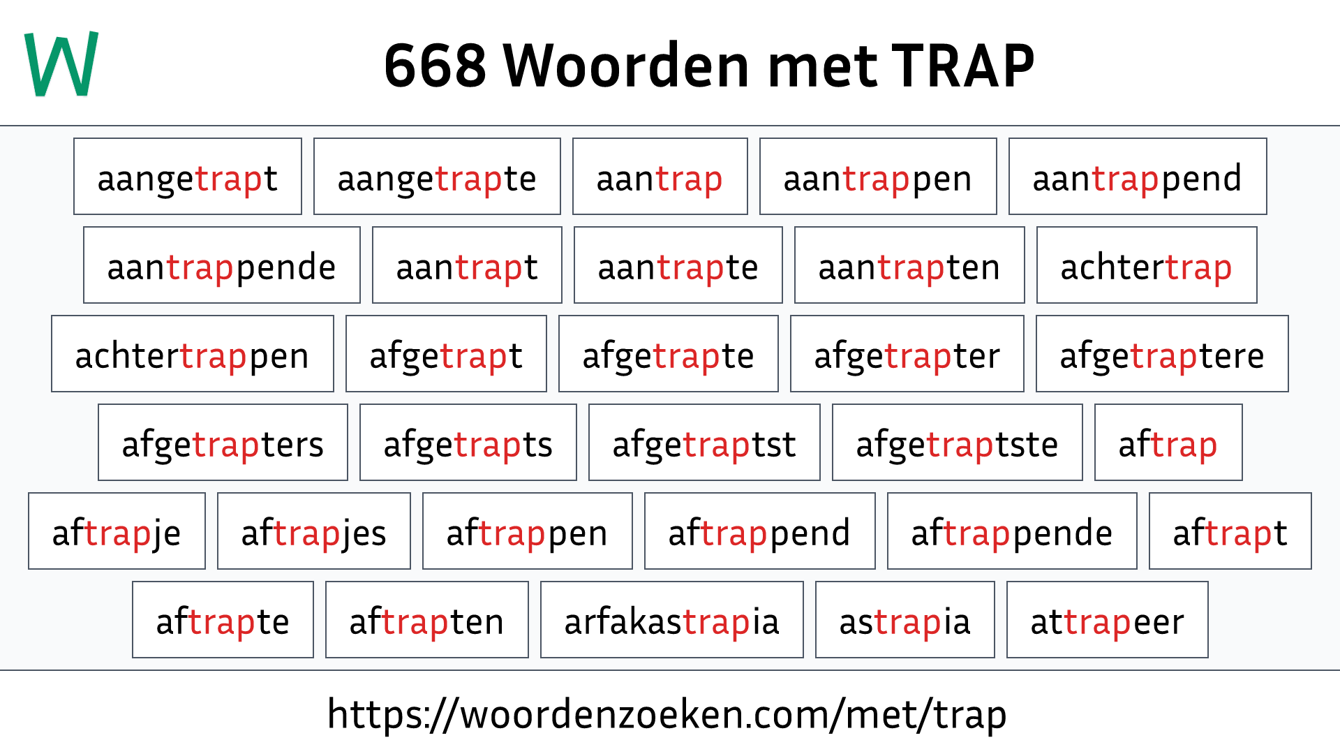 Woorden met TRAP