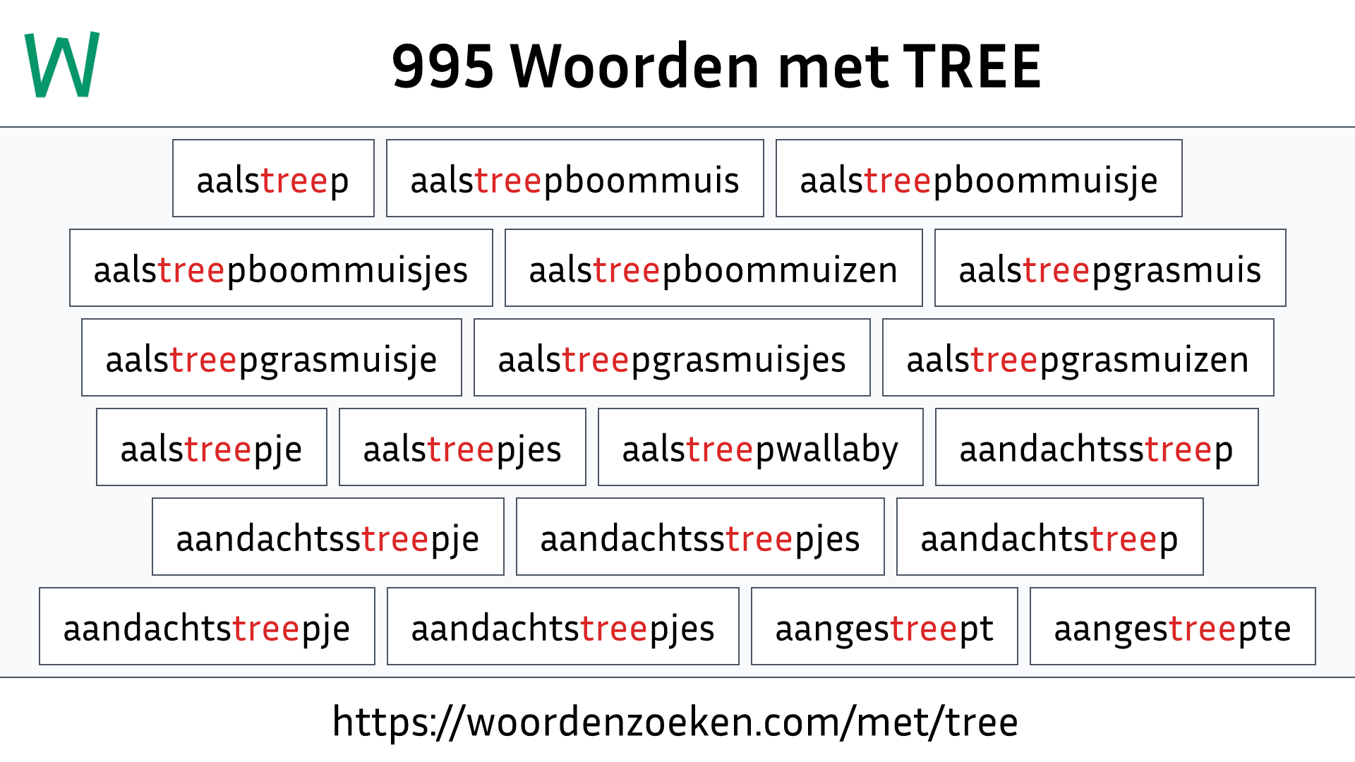 Woorden met TREE