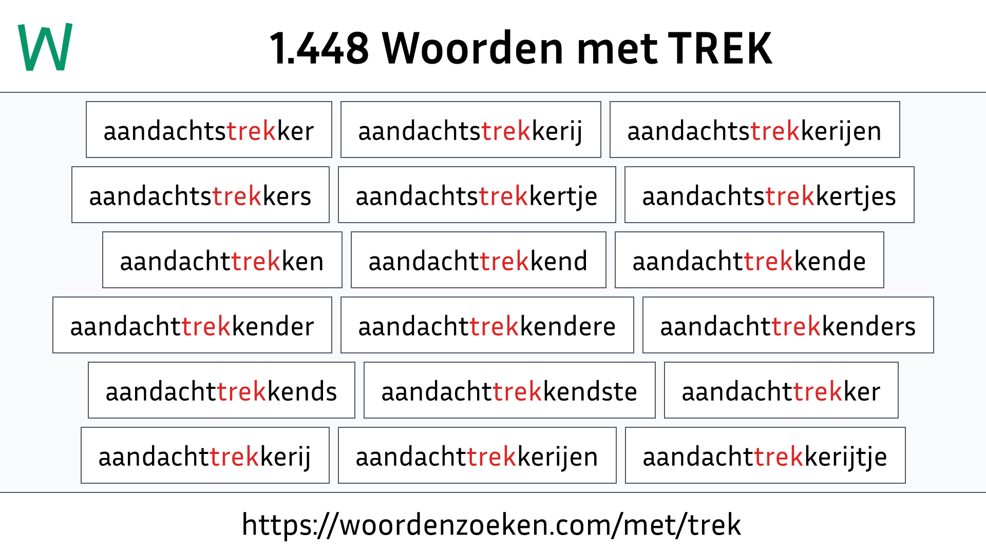 Woorden met TREK