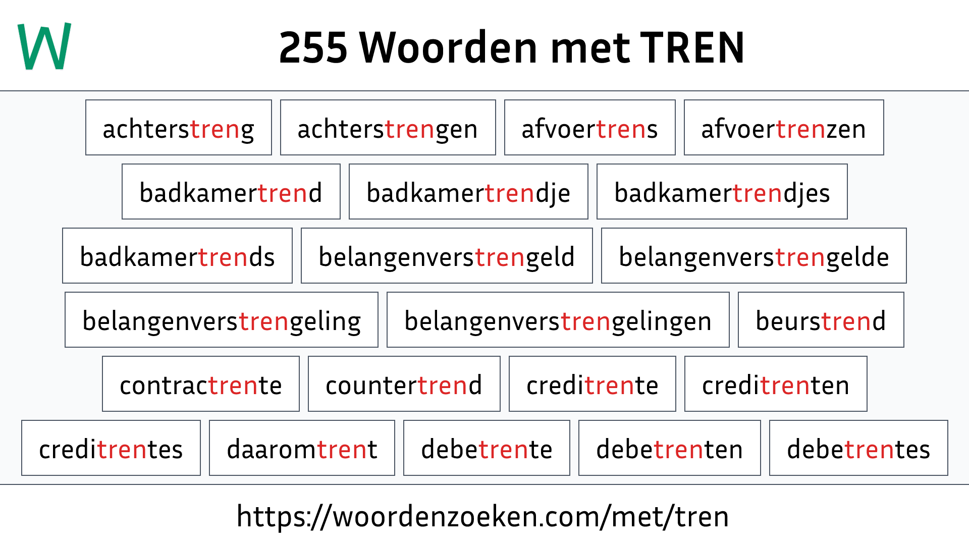 Woorden met TREN