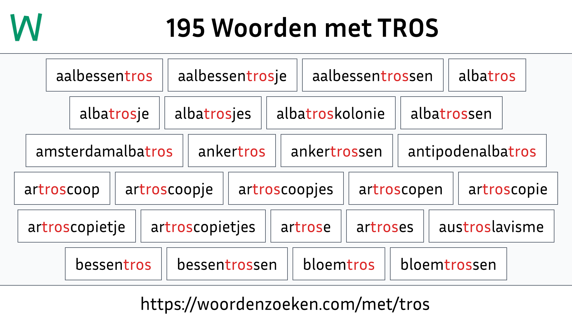 Woorden met TROS