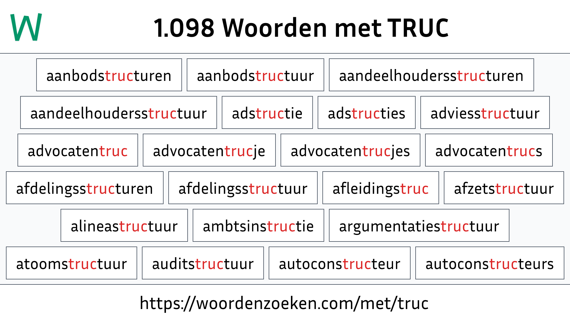 Woorden met TRUC