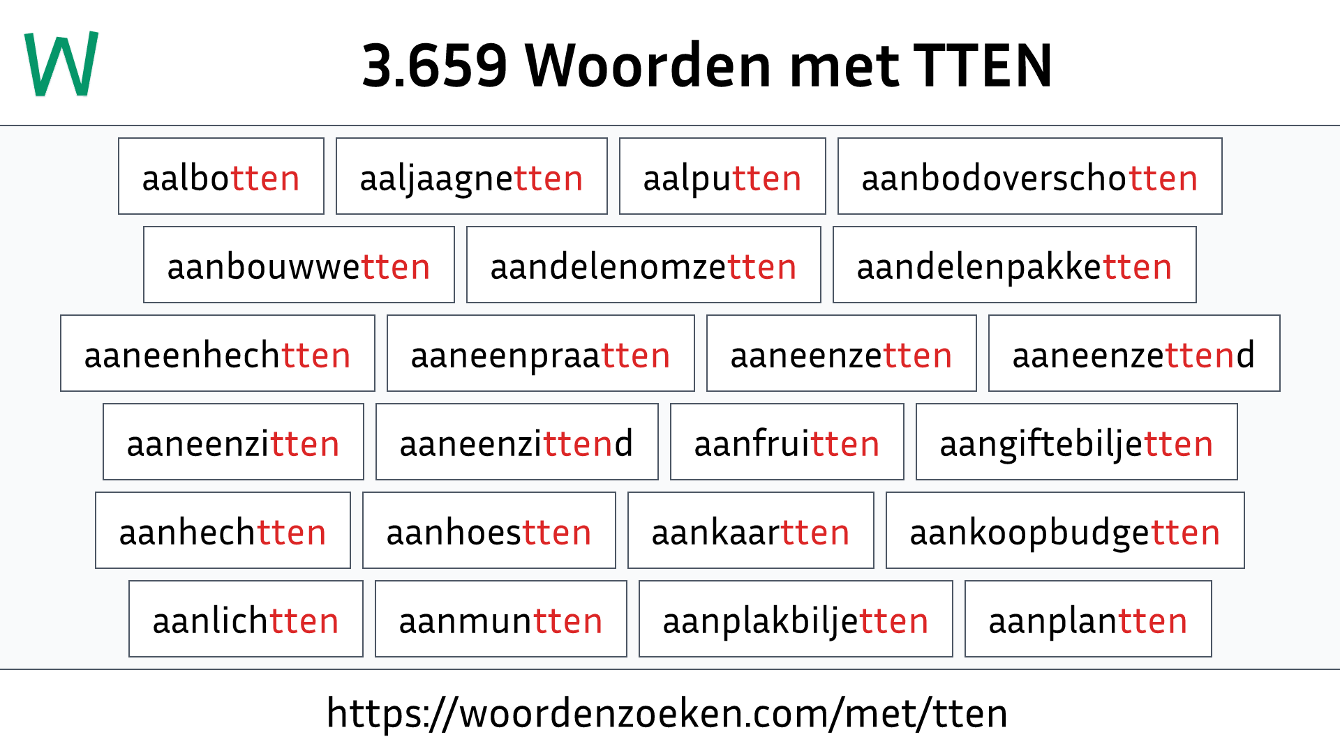 Woorden met TTEN
