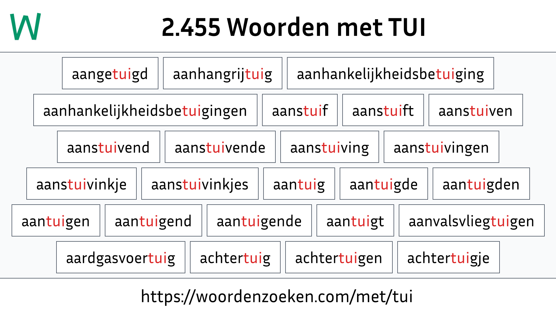 Woorden met TUI