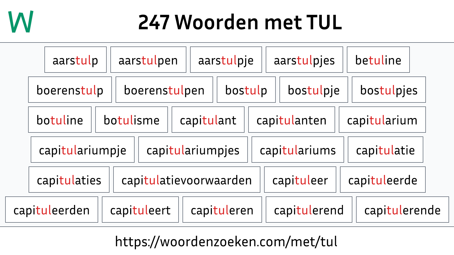 Woorden met TUL