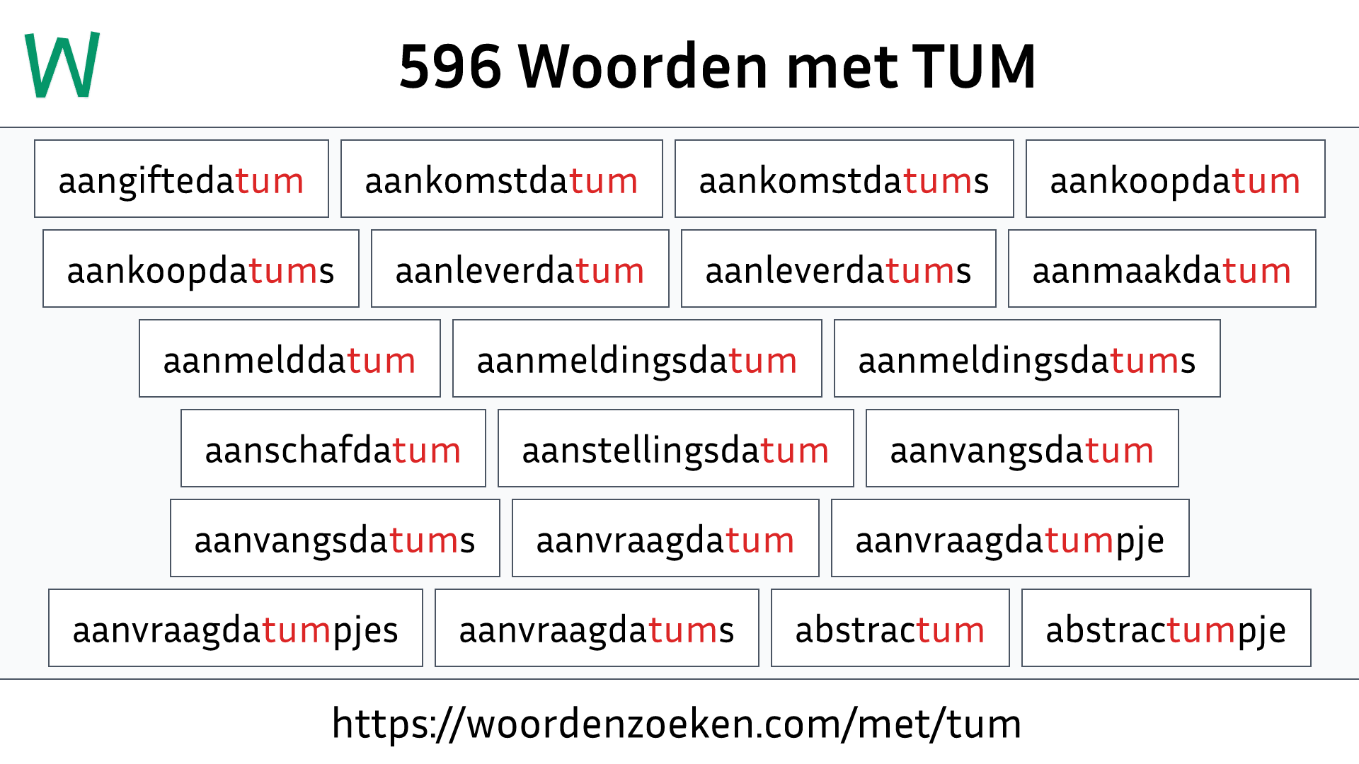 Woorden met TUM