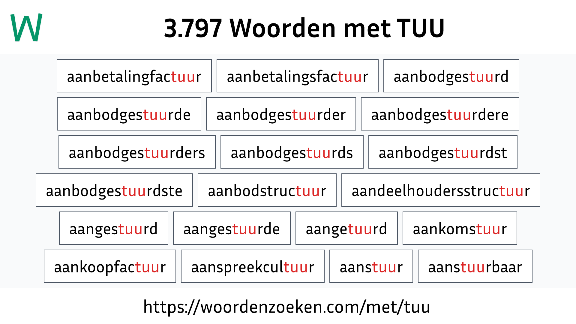 Woorden met TUU