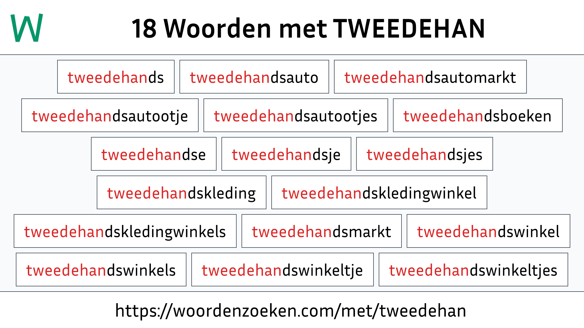 Woorden met TWEEDEHAN