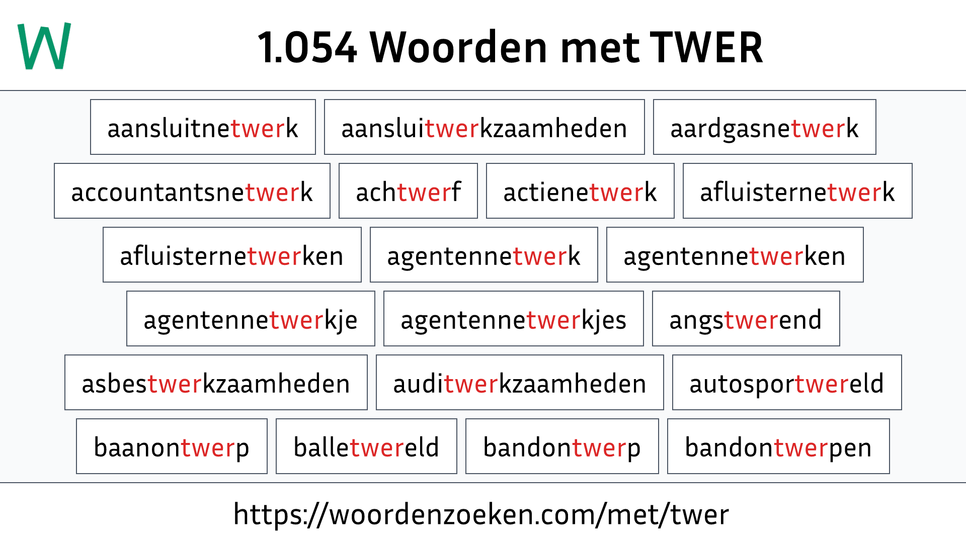 Woorden met TWER