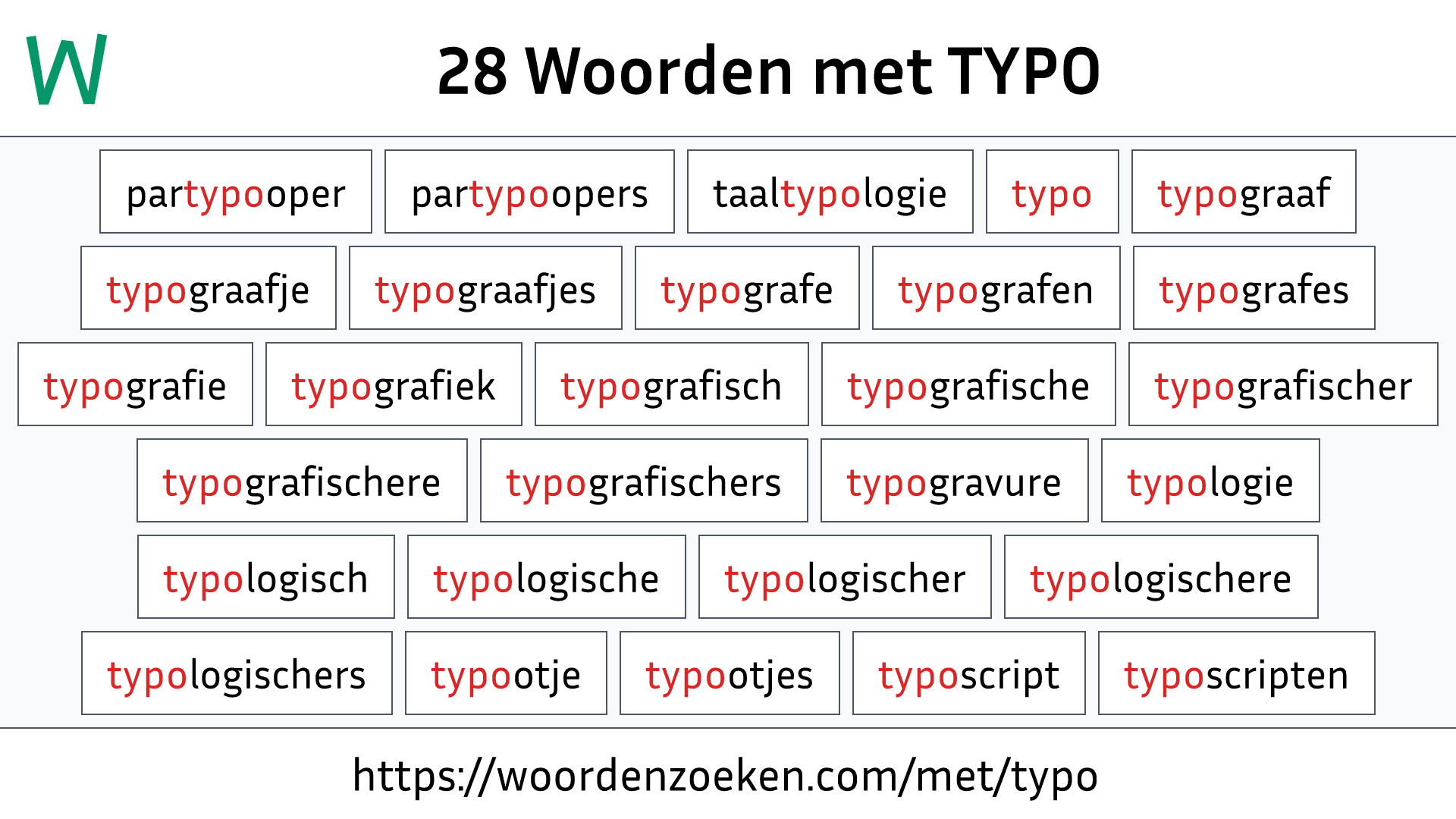 Woorden met TYPO