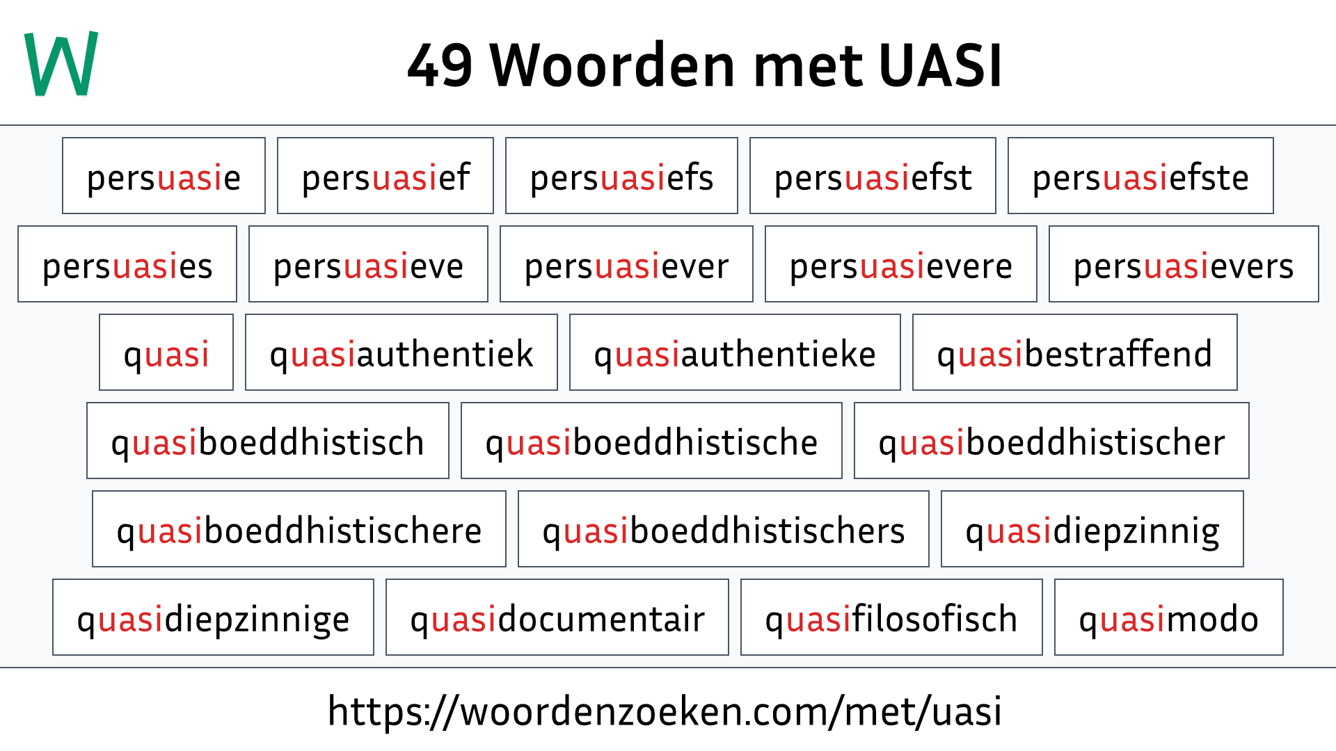 Woorden met UASI