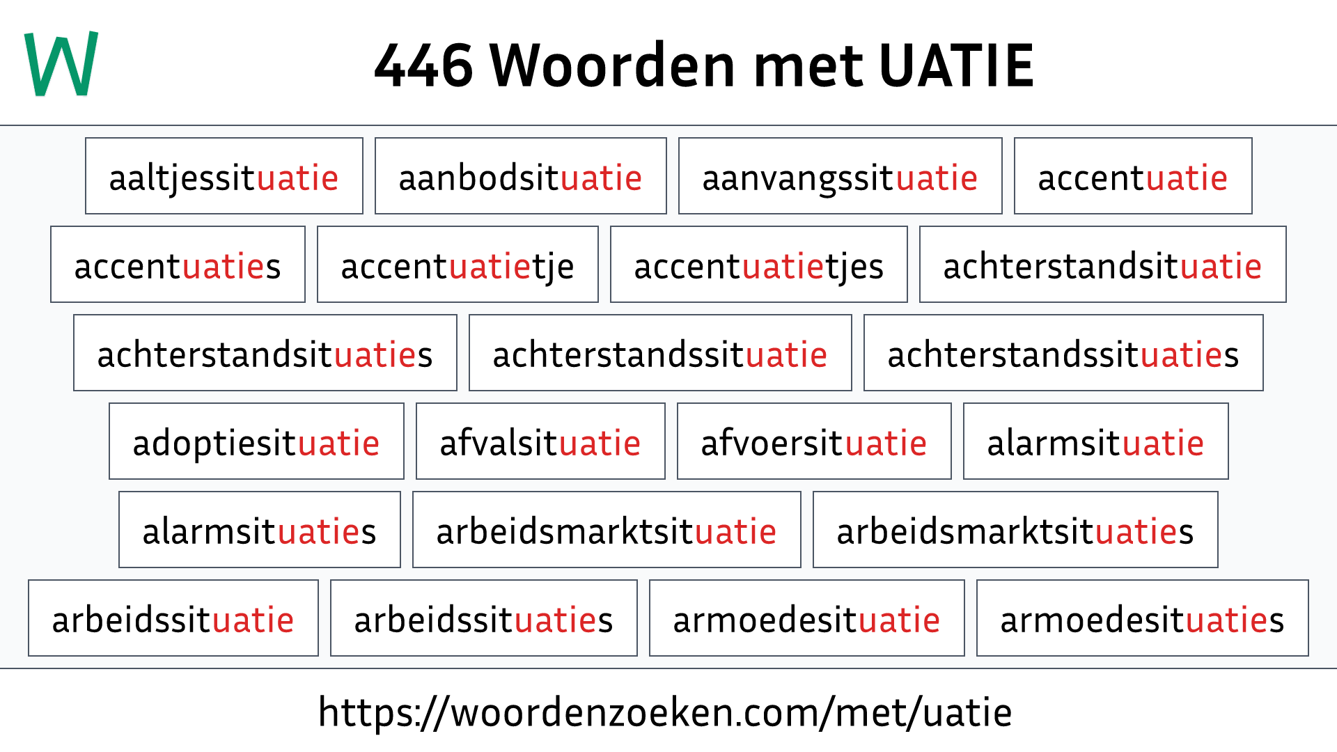 Woorden met UATIE