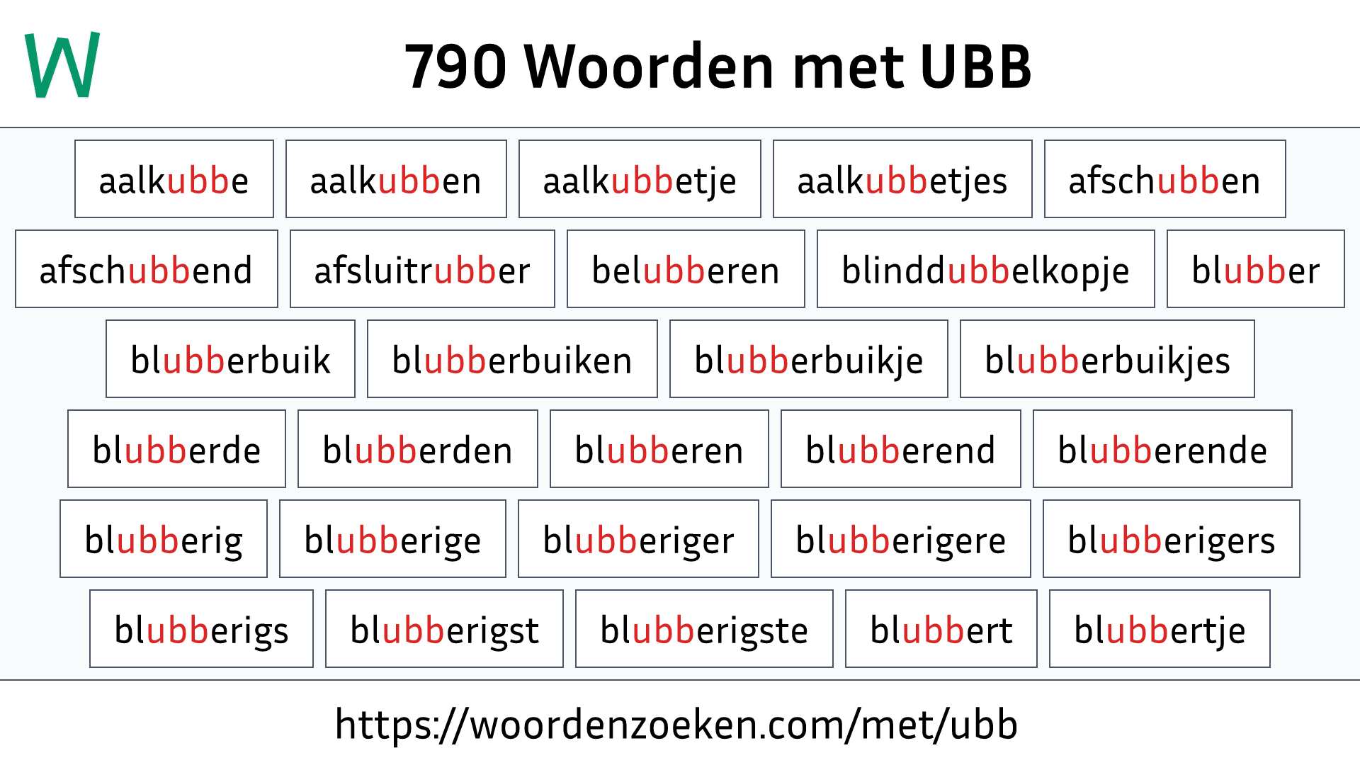 Woorden met UBB