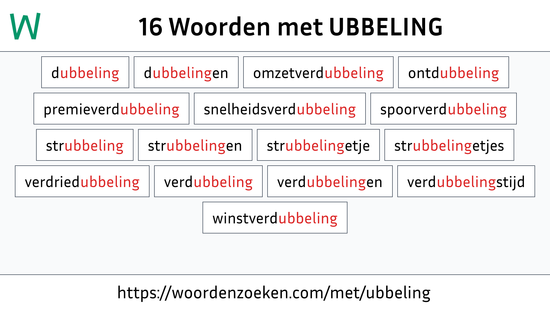 Woorden met UBBELING