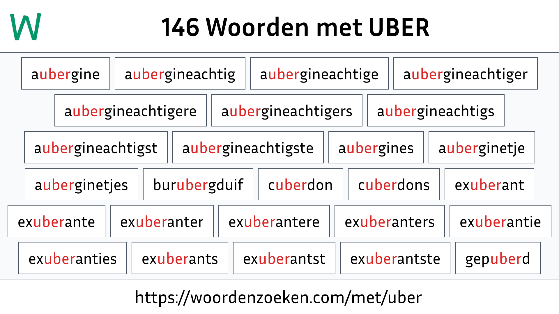 Woorden met UBER