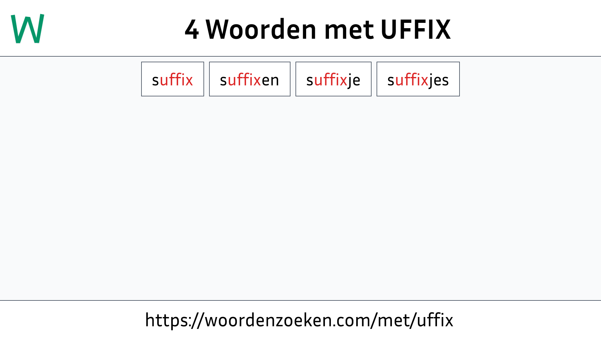 Woorden met UFFIX