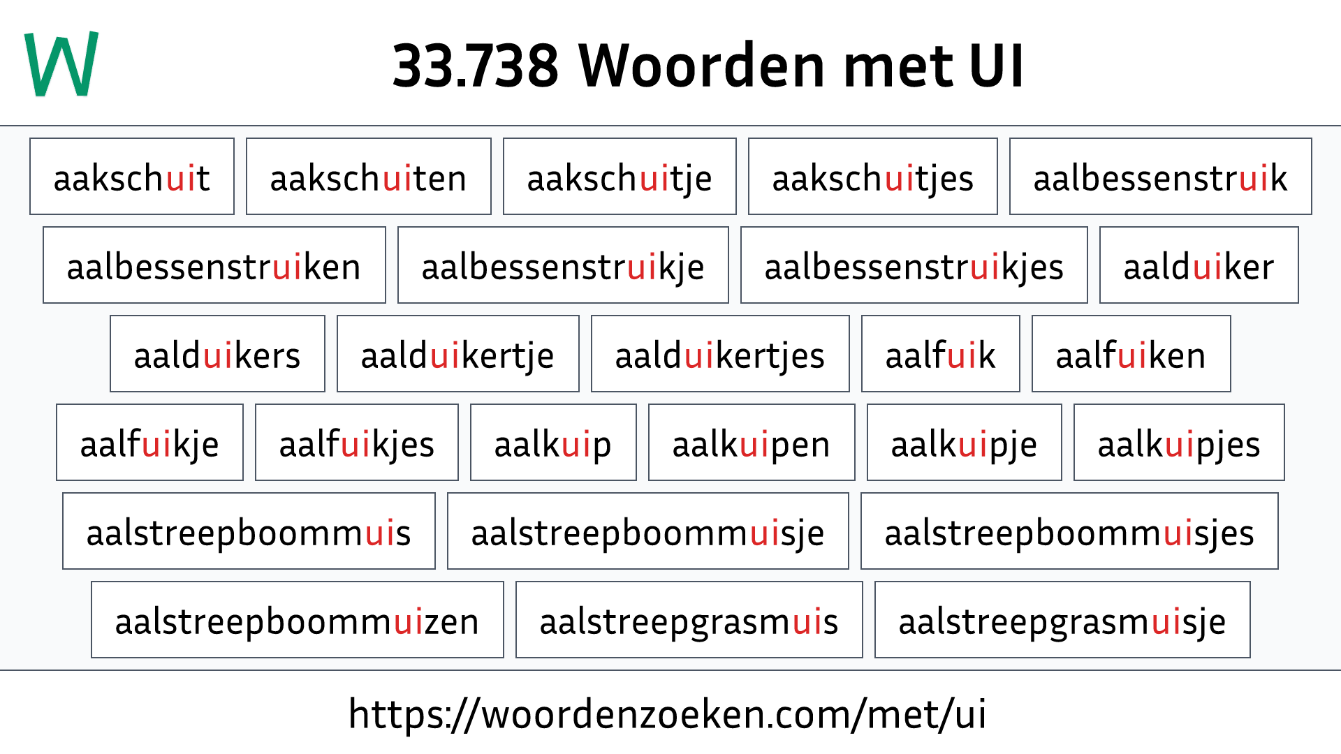 Woorden met UI