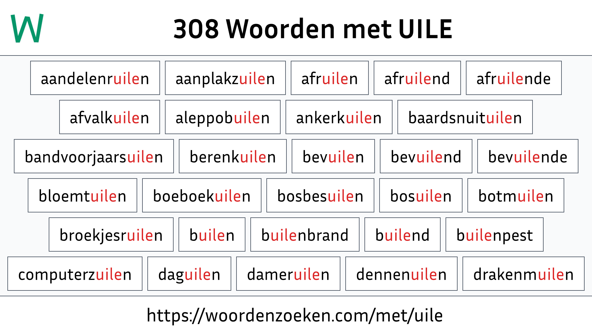 Woorden met UILE