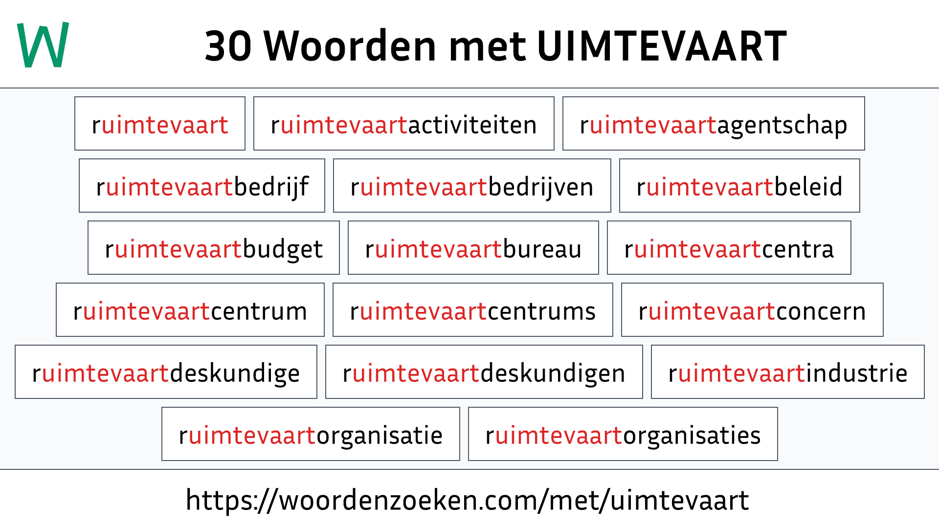 Woorden met UIMTEVAART