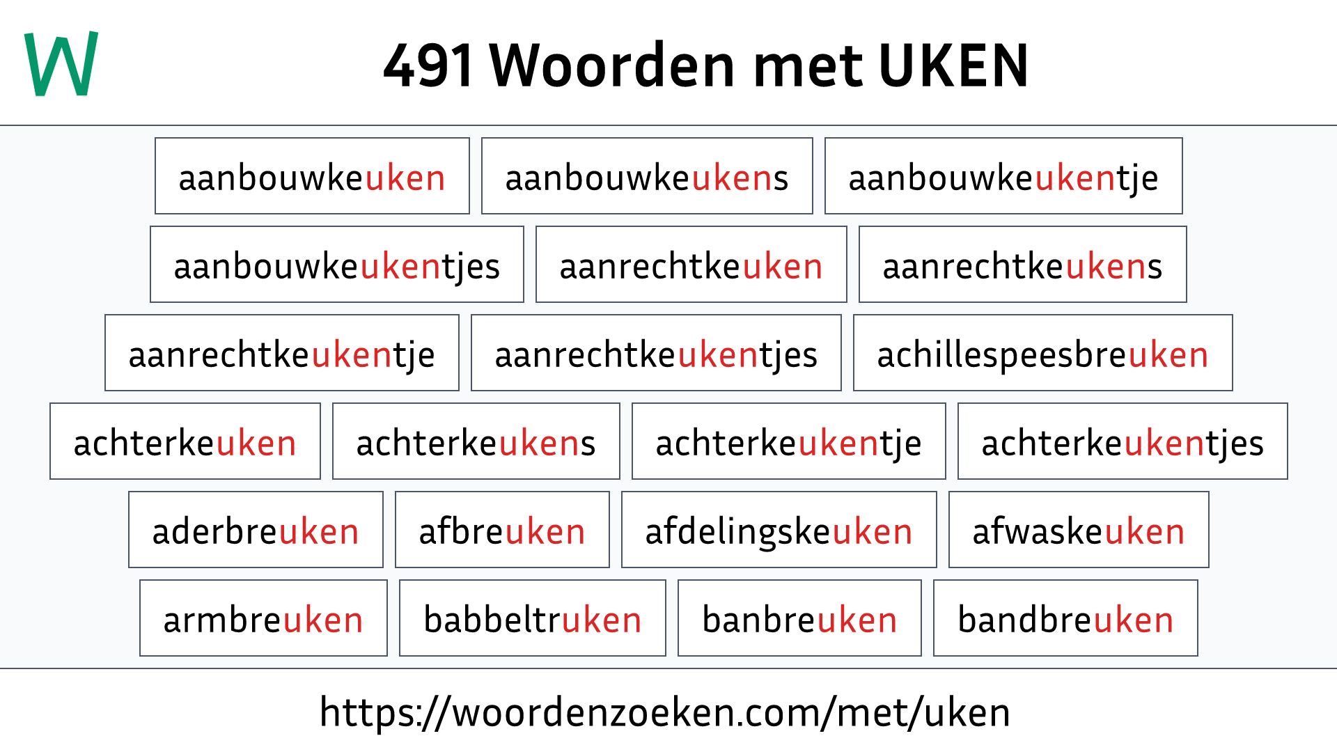 Woorden met UKEN