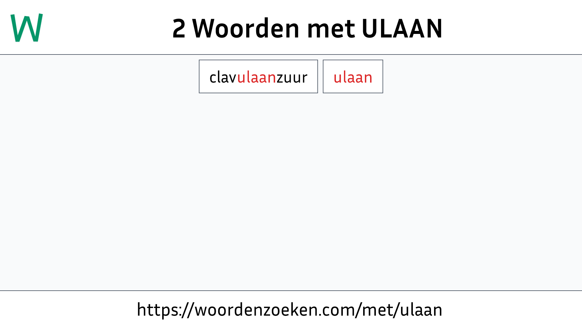 Woorden met ULAAN