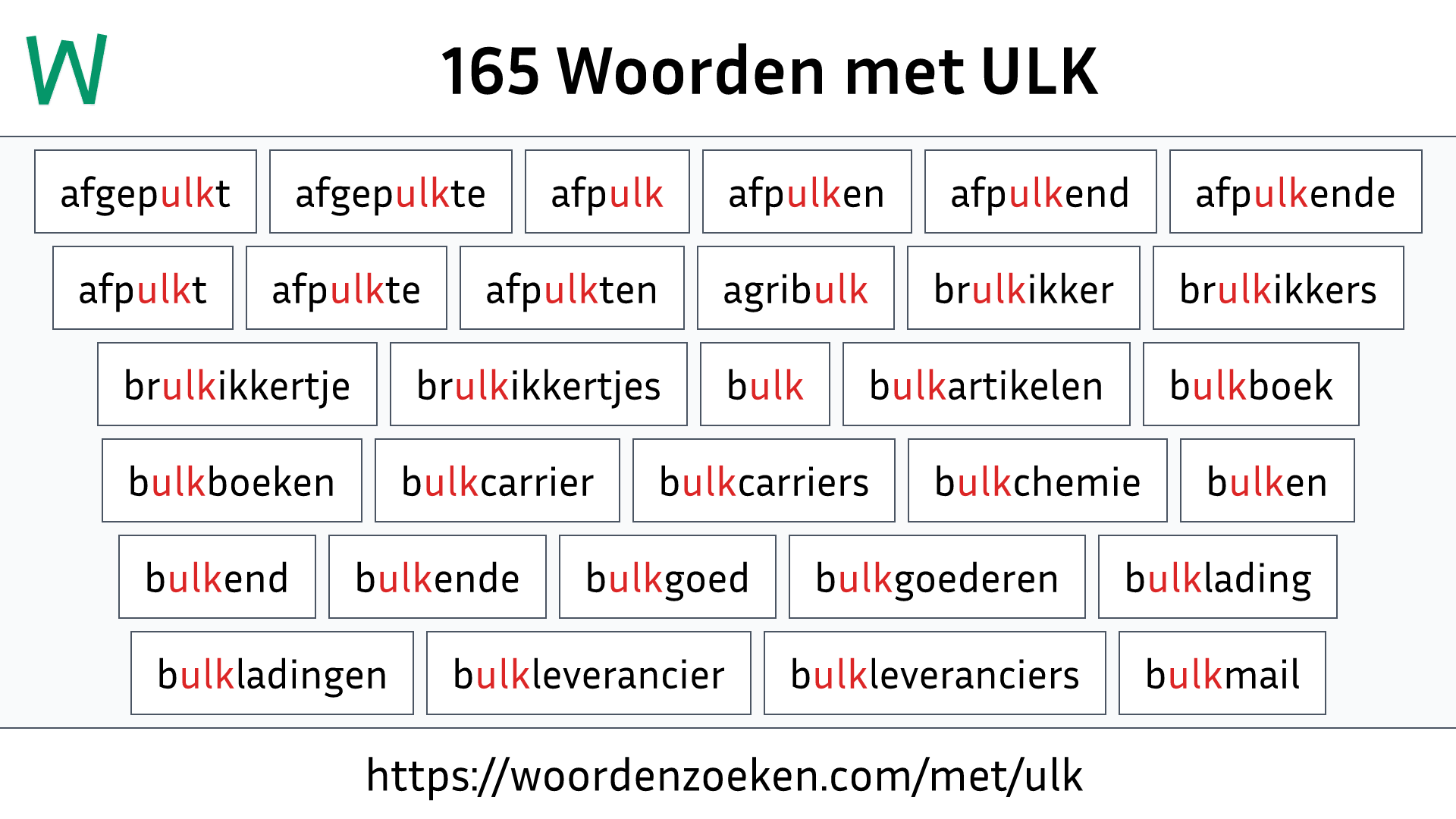 Woorden met ULK