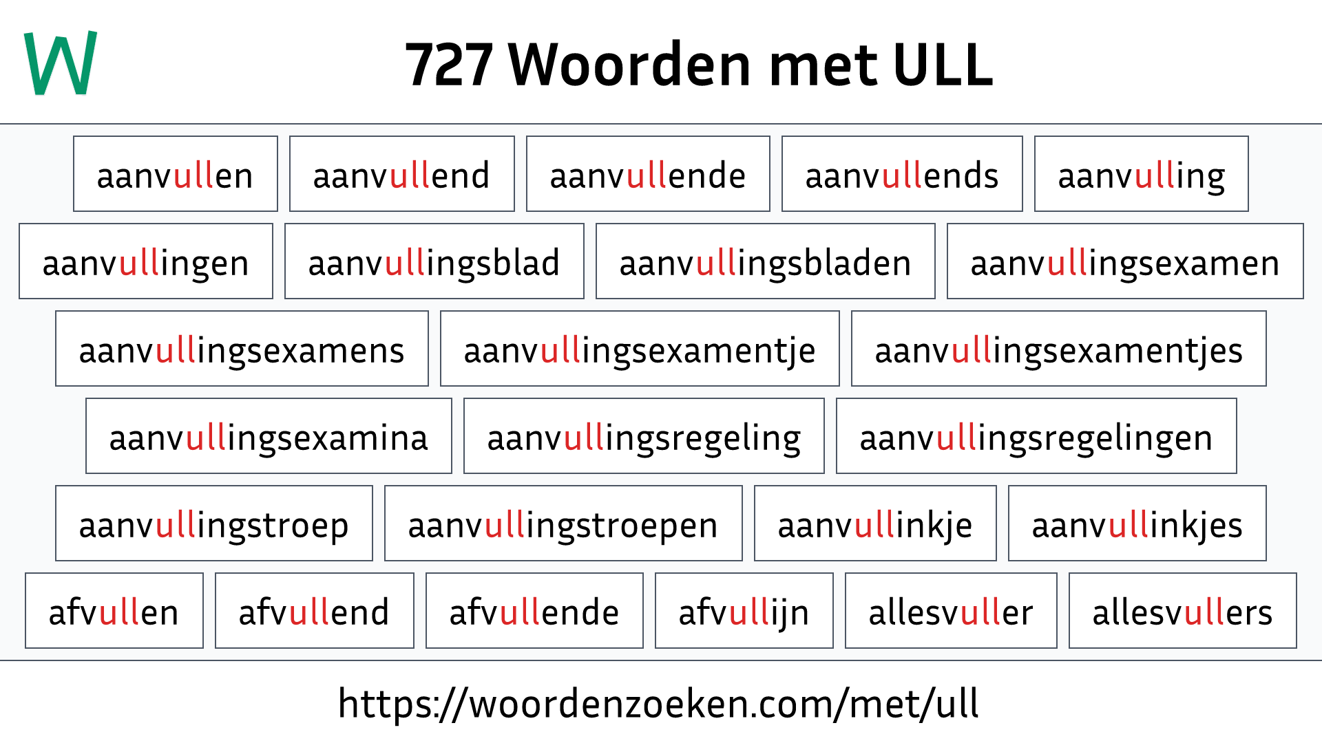 Woorden met ULL