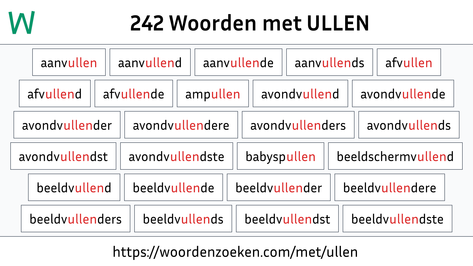 Woorden met ULLEN