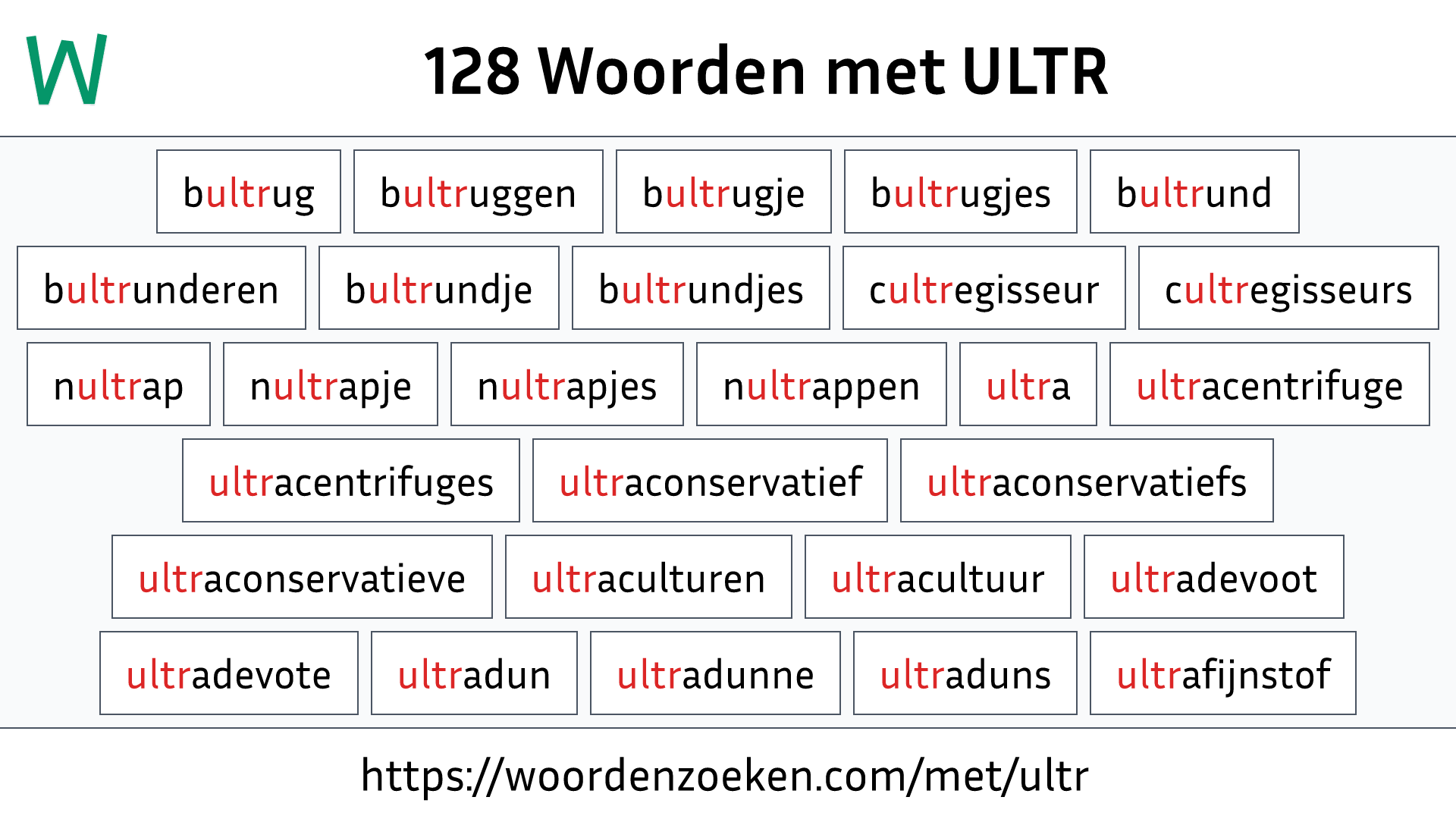 Woorden met ULTR