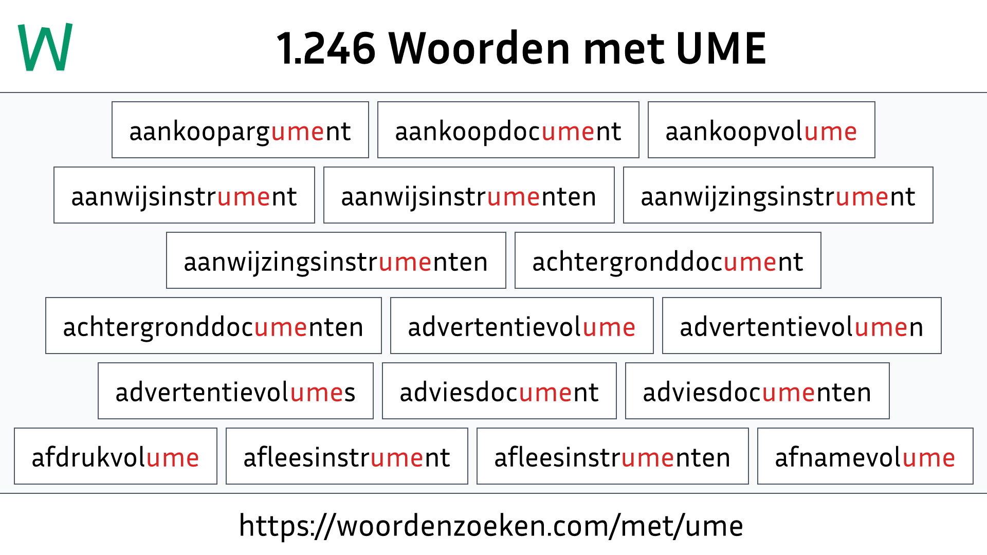 Woorden met UME