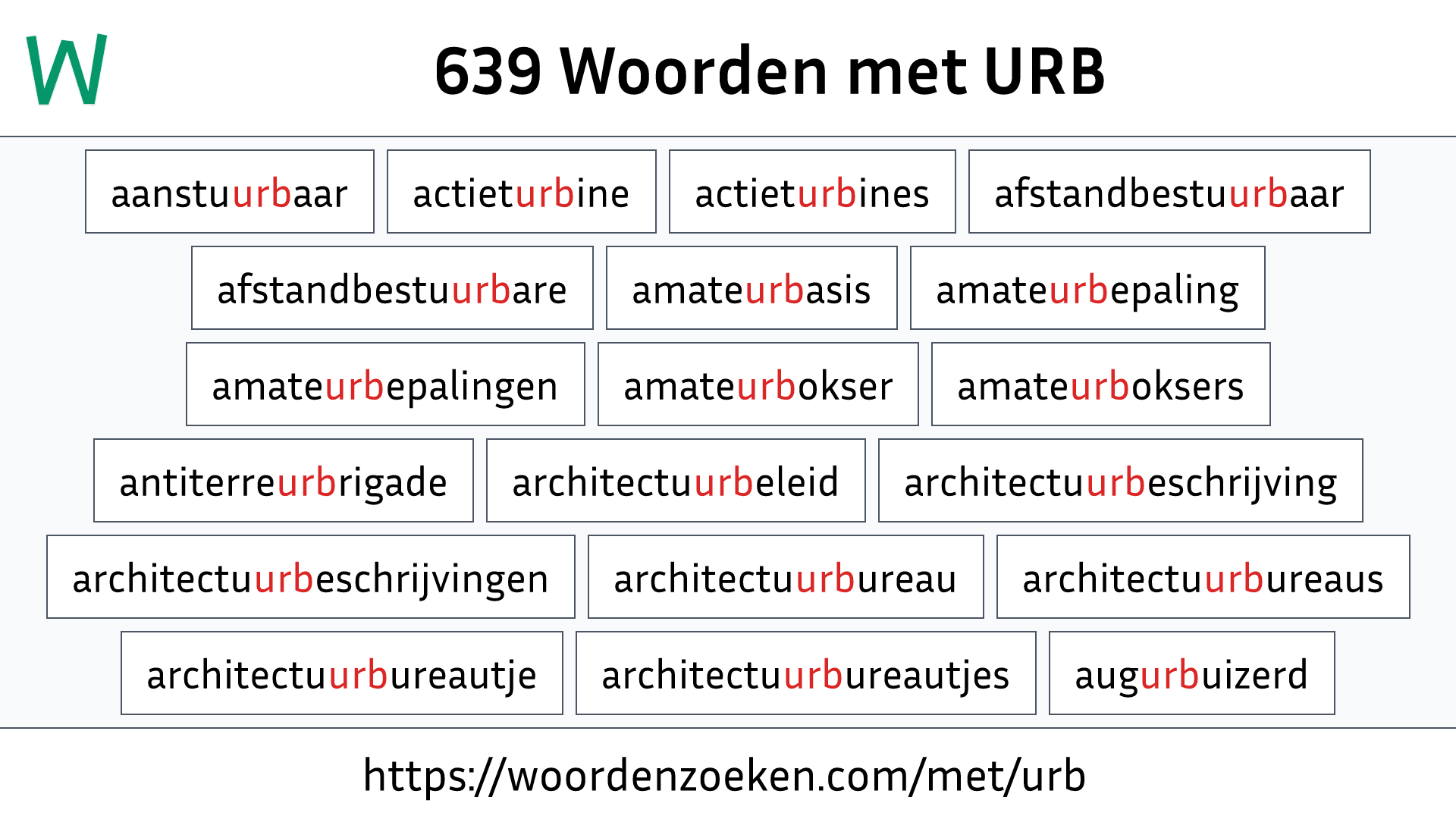 Woorden met URB