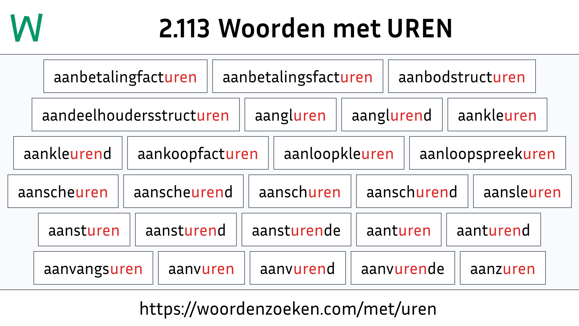 Woorden met UREN