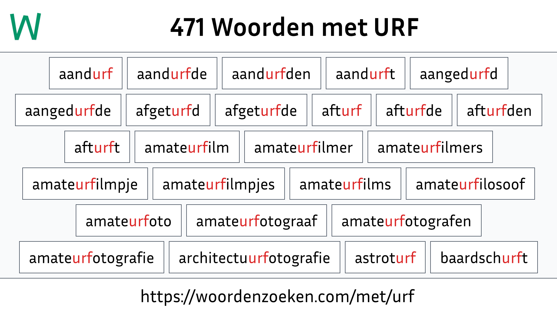 Woorden met URF