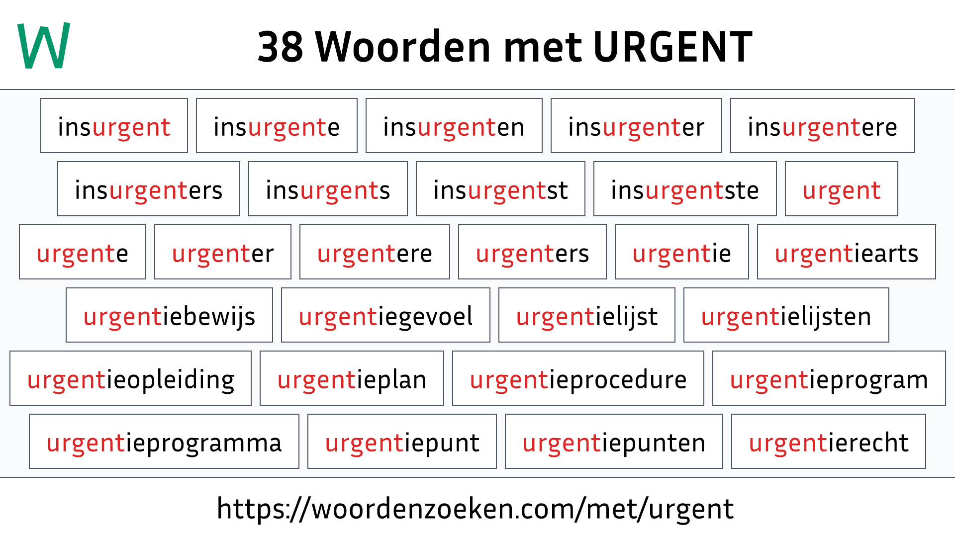 Woorden met URGENT