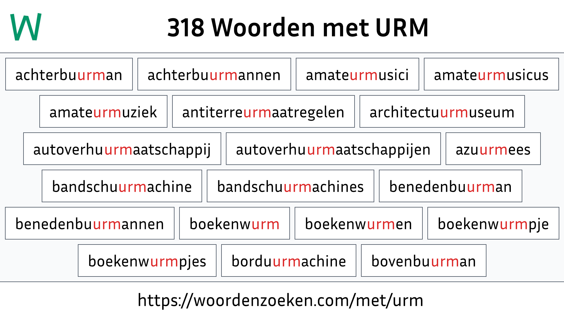 Woorden met URM
