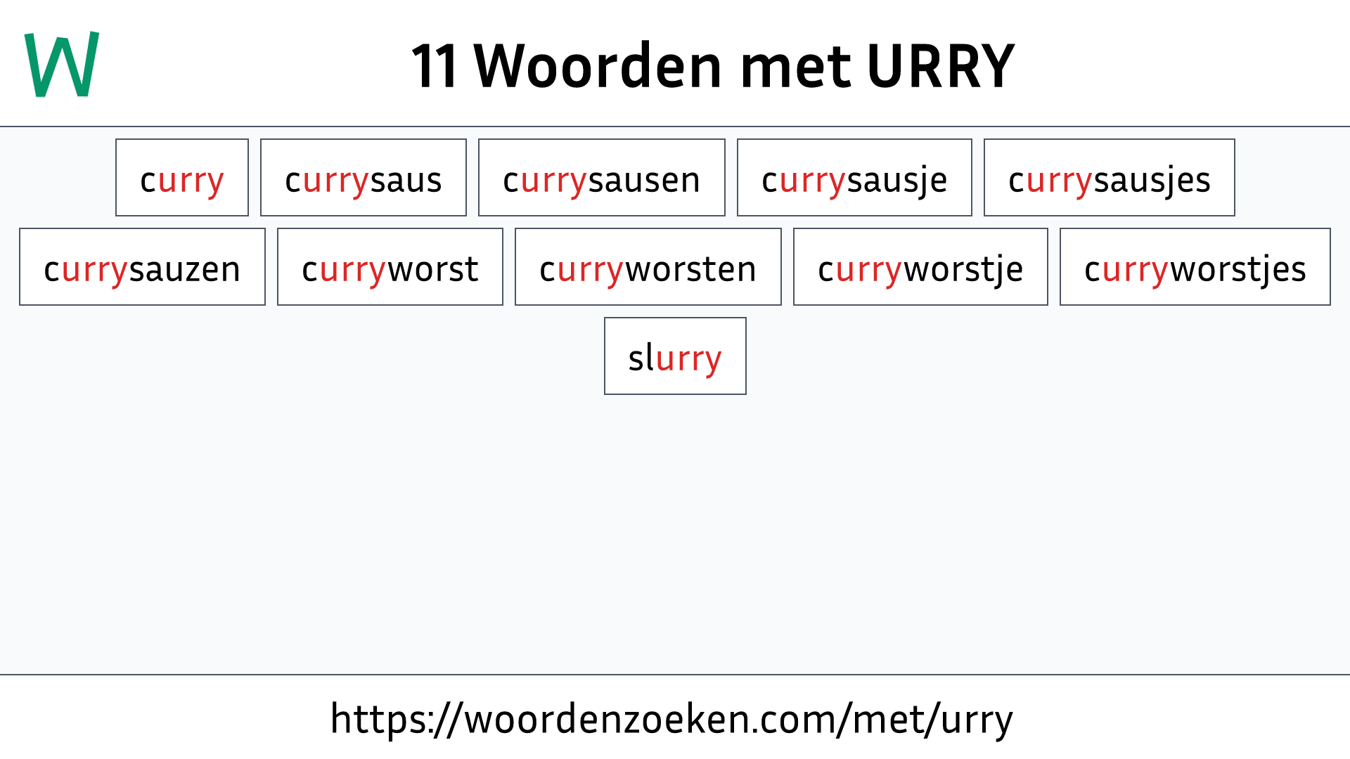 Woorden met URRY