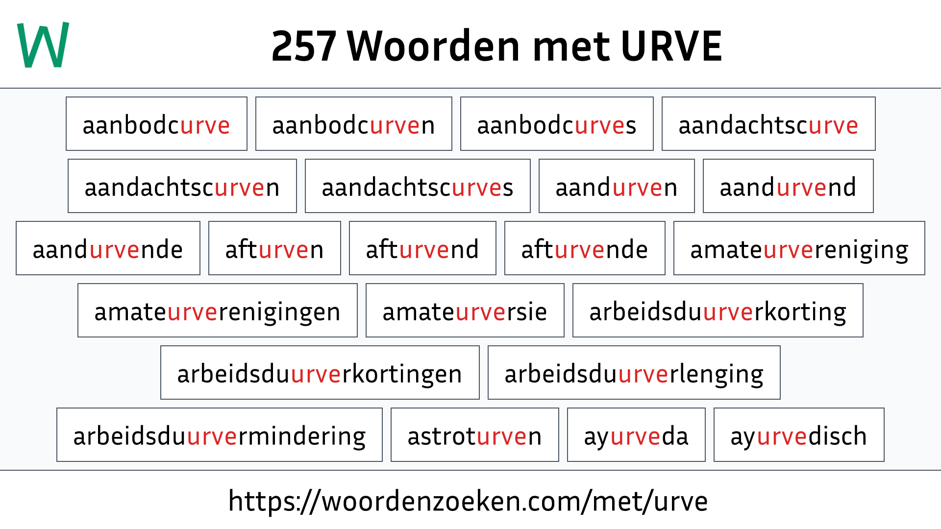 Woorden met URVE