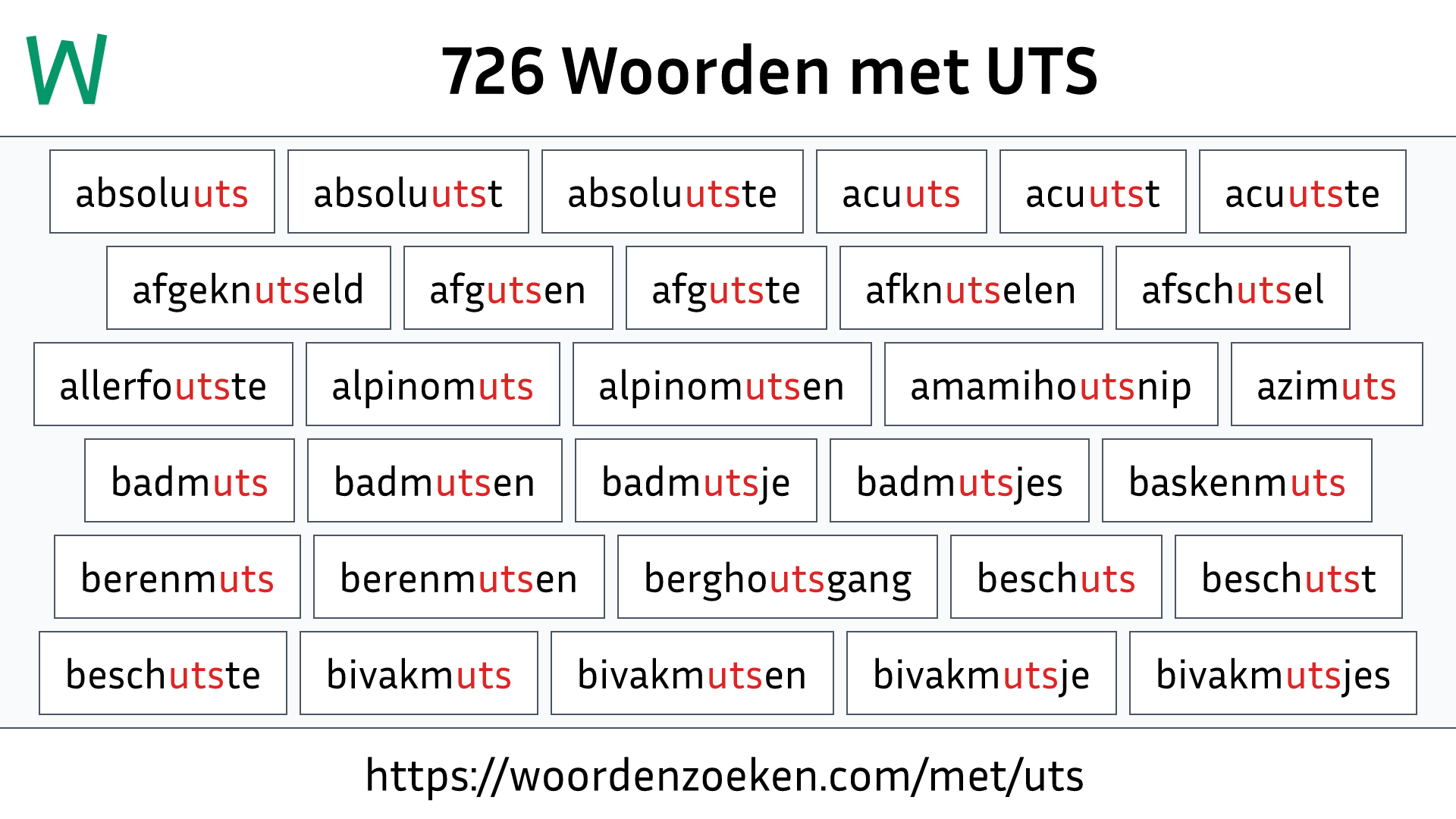 Woorden met UTS