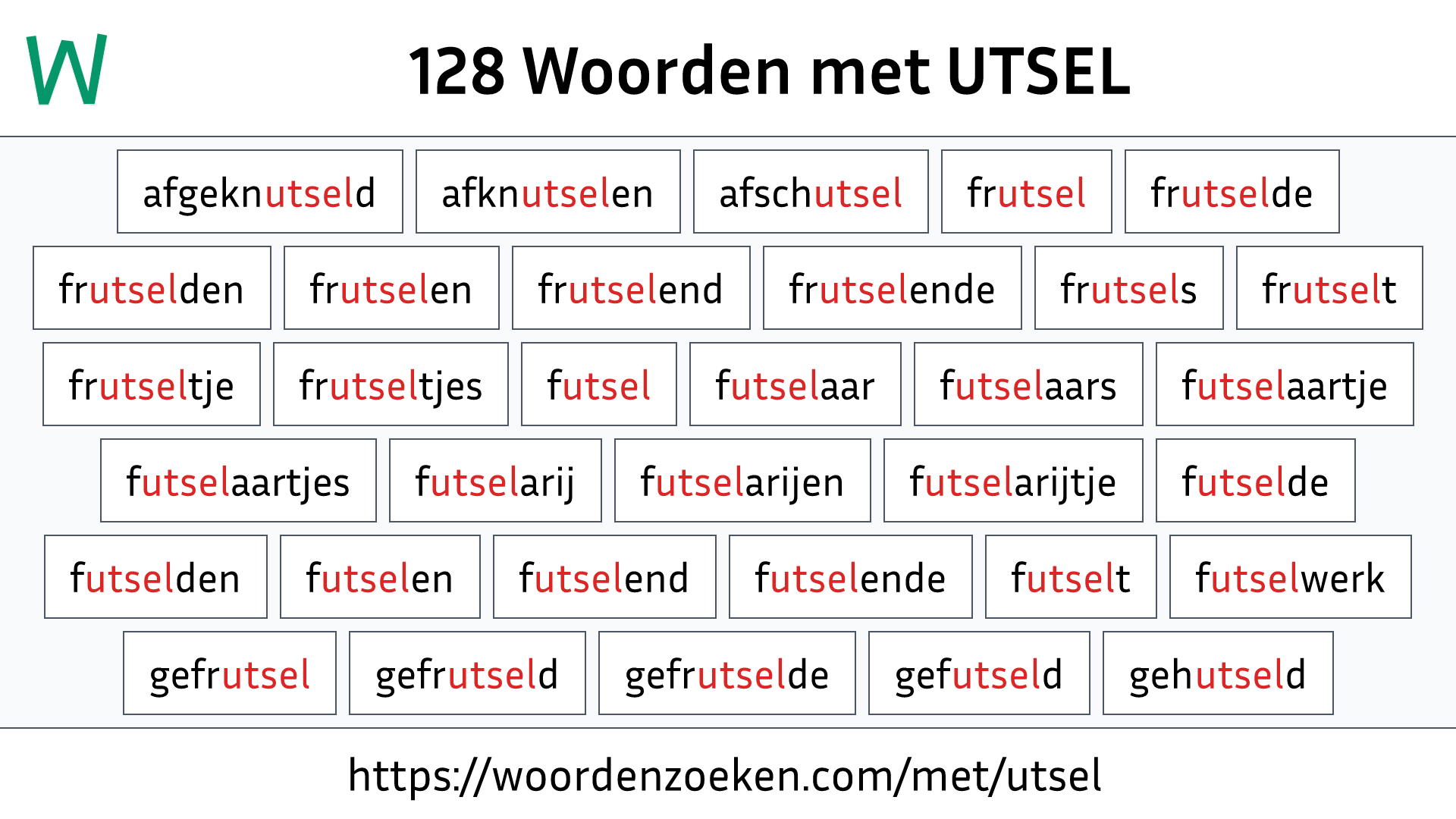 Woorden met UTSEL