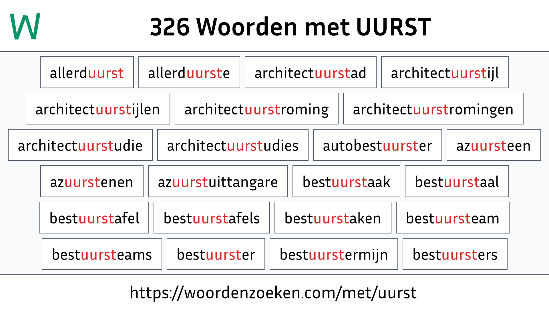 Woorden met UURST