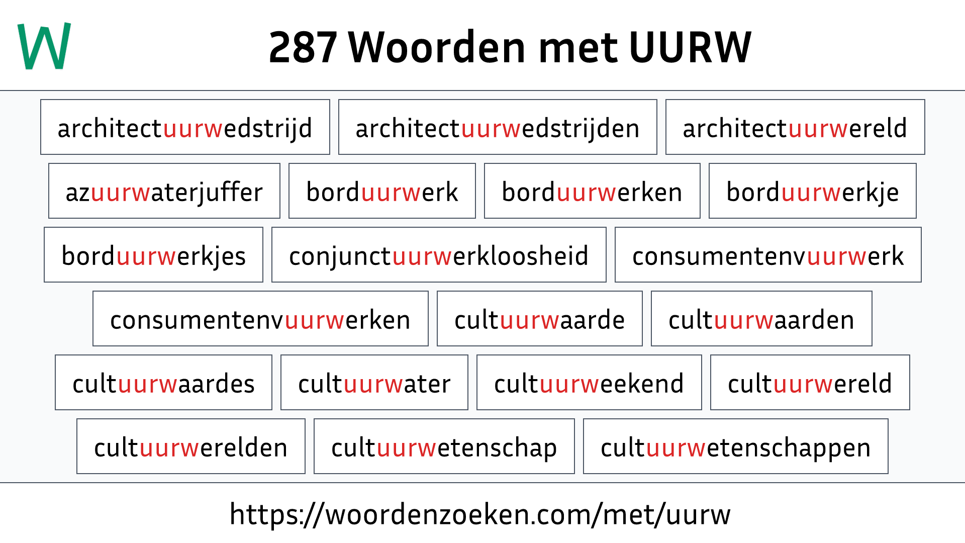 Woorden met UURW
